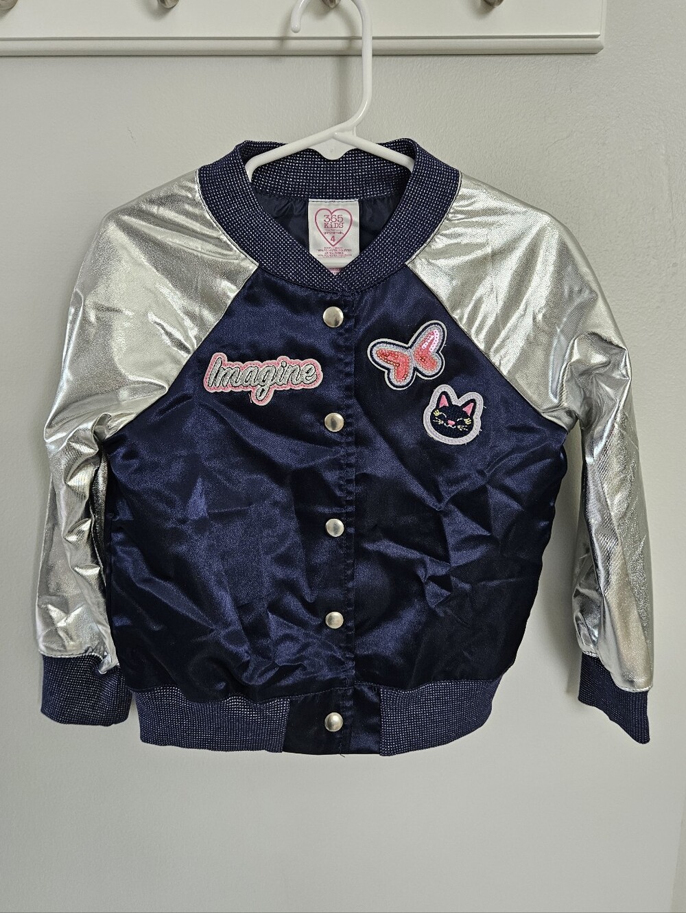 Garanimals | Kids Imagine Bomber Jacket with Metallic Silver Sleeves